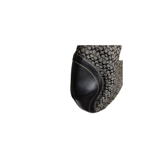 Vintage Coach Women's Shoulder Bag Black Gray Monogram Purse - Picture 4 of 8